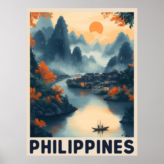 Poster Manila, Filipinas - Viagens vintage (Frente)