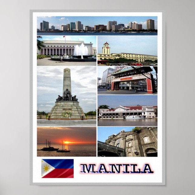 Poster Manila - Philippines - Mosaic - (Frente)