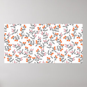 Poster Manípulo do bordado com mão Padrão sem costura com