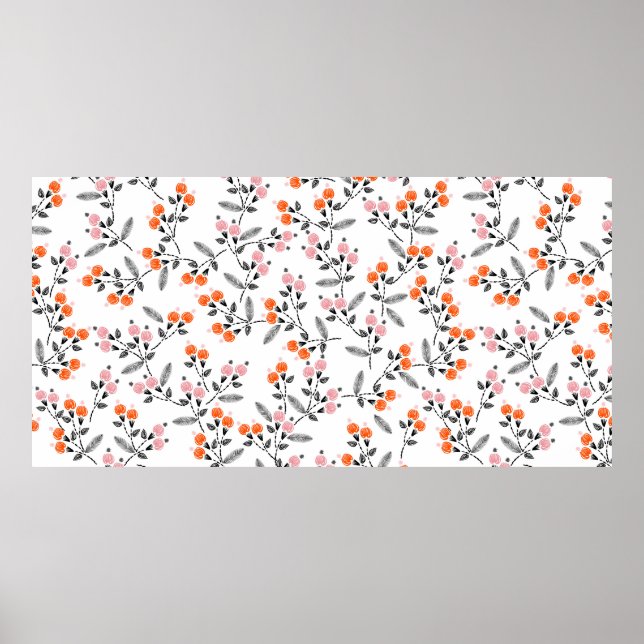 Poster Manípulo do bordado com mão Padrão sem costura com (Frente)