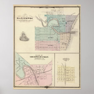 Poster Manitowoc, Sheboygan and Hilbert, Wis