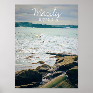 Poster Manly Beach surf Austrália viagem