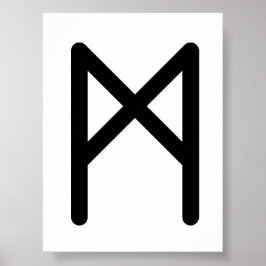 Poster MANNAZ Runa Nórdica (Humano, Humanidade) | Elder F