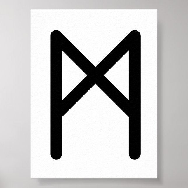 Poster MANNAZ Runa Nórdica (Humano, Humanidade) | Elder F (Frente)