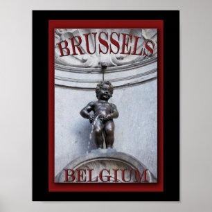 Pôster Mannekin Pis em Bruxelas