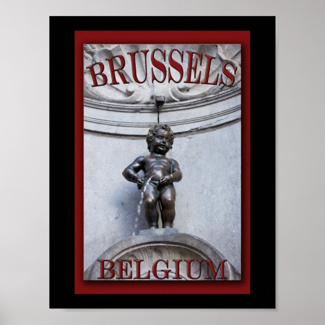 Pôster Mannekin Pis em Bruxelas (Frente)