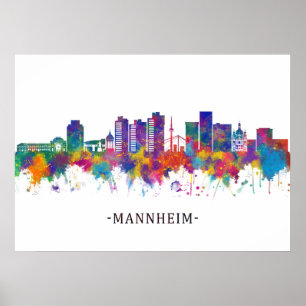 Poster Mannheim Germany Skyline