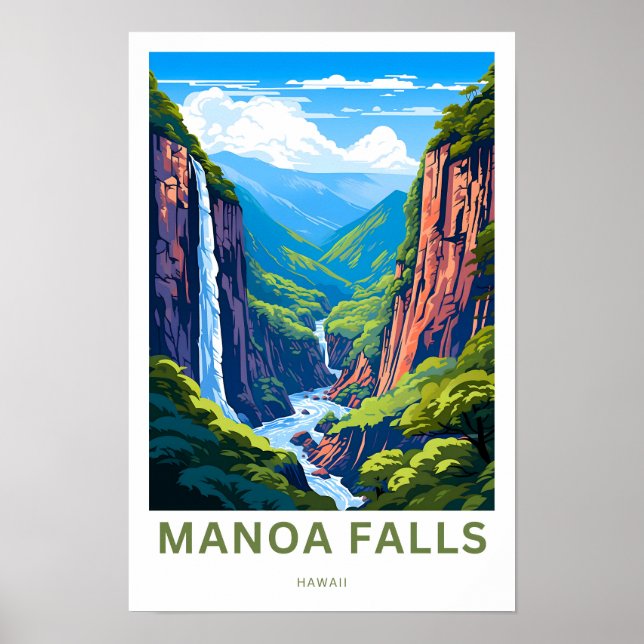Poster Manoa Falls Hawaii Viagem (Frente)