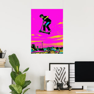 Poster Manobra de Alta Voada - Piloto de Scooter