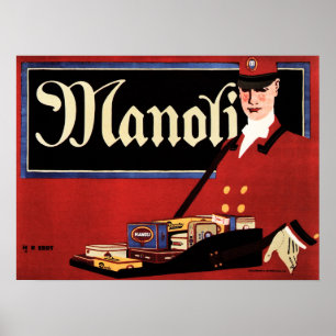 Poster MANOLI Cigars Hans Rudi Erdt German Sachplakat