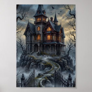 Poster Mansão Assombrada Gótica Academia Vitoriana Sombri