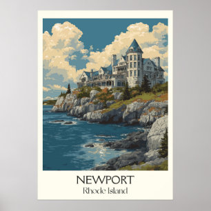 Poster Mansões Newport Rhode Island Costa