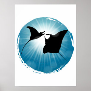 Poster Manta Ray Underwater Aquatic Life