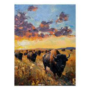 Pôster Manteiga Herde: Buffalo na Prairie