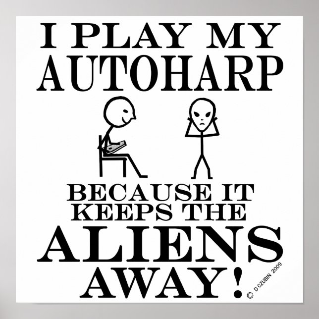 Poster Mantém os Aliens longe do Autoharp (Frente)