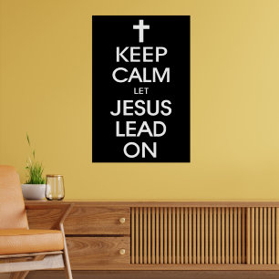 Poster Mantenha a calma deixe Jesus conduzir sobre - o