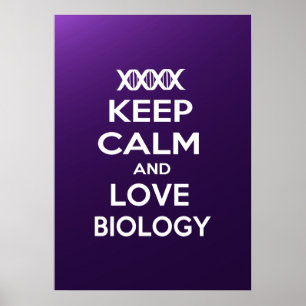 Poster Mantenha a calma e a biologia do amor