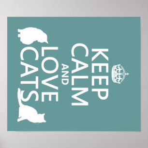 Poster Mantenha a calma e ame gatos
