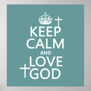 Poster Mantenha a calma e ame o deus - todas as cores