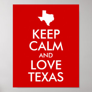 Poster Mantenha a Calma e Ame o Texas