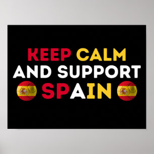 Poster Mantenha a Calma e Apoie a Seleção Espanhola de Fu