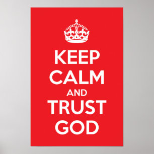 Poster Mantenha a Calma e Confie em Deus