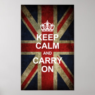 Poster Mantenha a calma e continue - a bandeira de