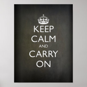 Poster Mantenha a calma e continue (a pedra preta)