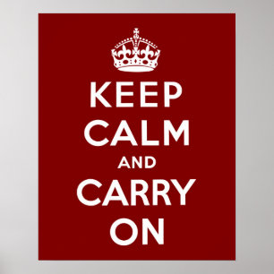 Poster Mantenha a calma e continue no marrom