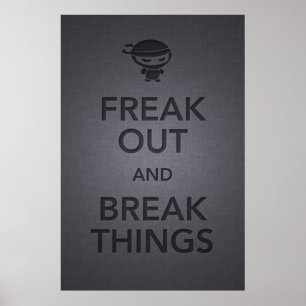 Pôster mantenha a calma e continue o ninja irritado