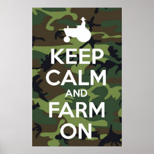 Poster Mantenha a calma e cultive-a na camuflagem