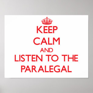 Poster Mantenha a calma e escute o Paralegal