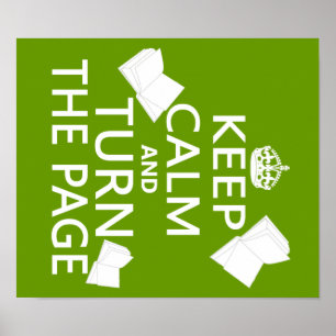 Poster Mantenha a calma e gire a página