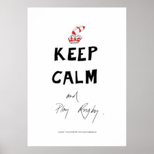 Pôster mantenha a calma e jogue rugby, tony fernandes