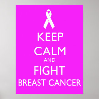 Poster Mantenha a calma e lute contra o Cancer