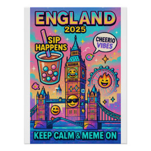 Pôster Mantenha a calma e meme ligada" - Londres no estil