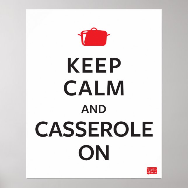 Poster Mantenha a calma e o casserole ligados (Frente)