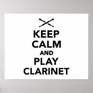 Pôster Mantenha a calma e o clarinete do jogo