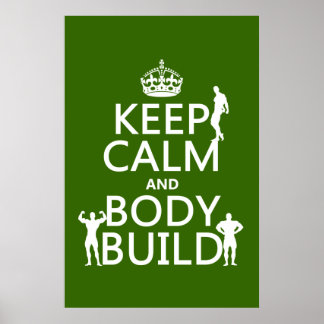 Poster Mantenha a calma e o corpo construído