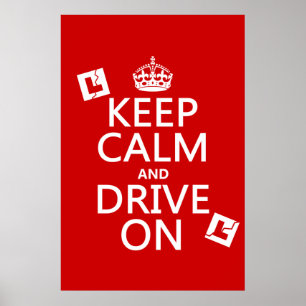 Poster Mantenha a calma e o drive ligado (aprendiz)