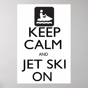 Poster Mantenha a calma e o esqui do jato sobre