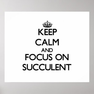Poster Mantenha a calma e o foco no Succulent