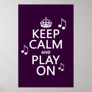 Poster Mantenha a calma e o jogo sobre - notas da música