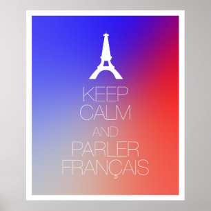 Pôster Mantenha a calma e o Parler Francais