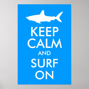 Poster Mantenha a calma e o Surf ligados