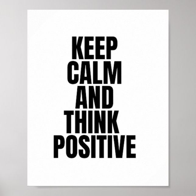 Poster mantenha a calma e pense positivo (Frente)