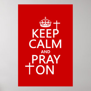 Poster Mantenha a calma e Pray sobre - tudo colore
