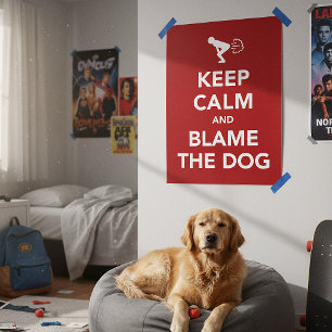 Pôster Mantenha a calma e responsabilize o cão