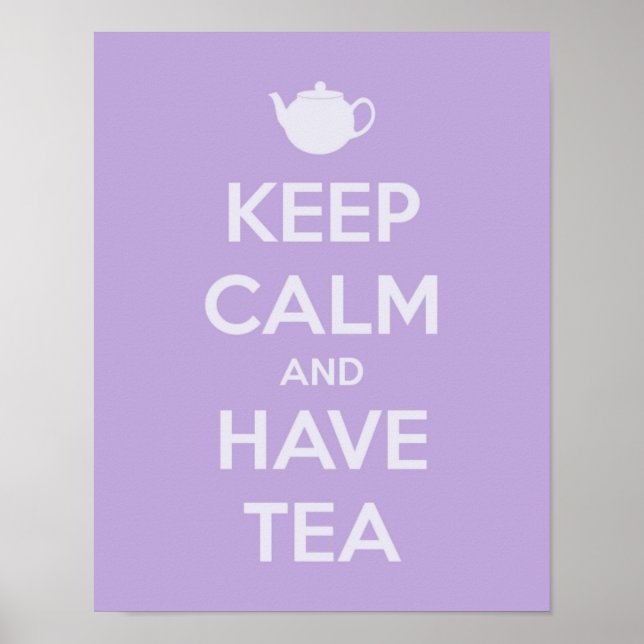 Poster Mantenha a Calma e Tome Chá de Lavanda (Frente)