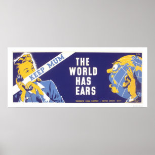 Poster Mantenha a mãe - o mundo tem as orelhas WPA